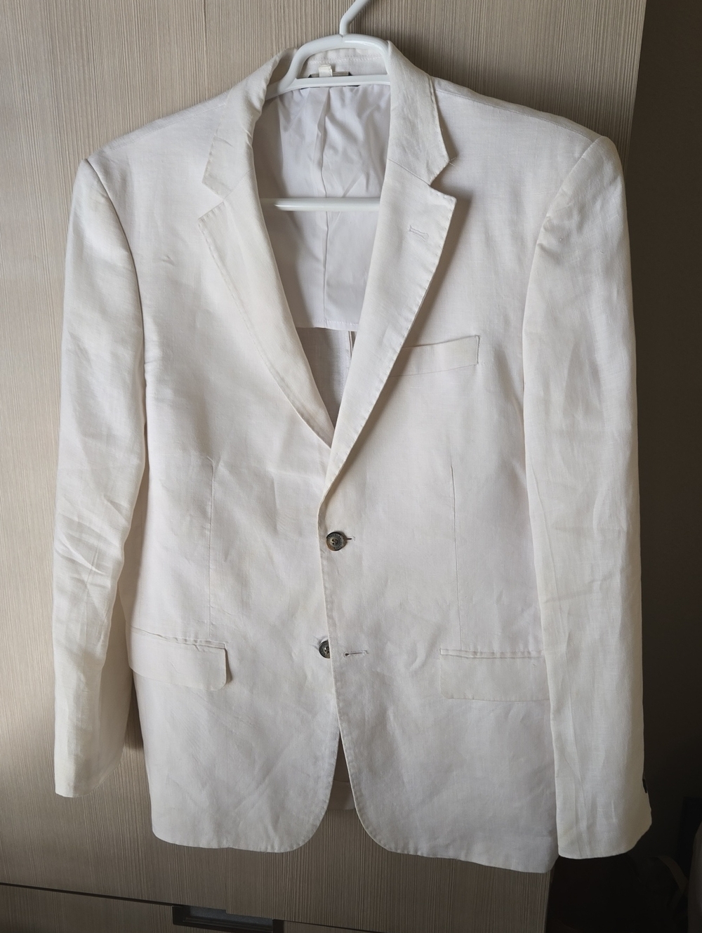 Tasso Elba White 100% Linen Sport Coat - Two-Button Notch Lapel